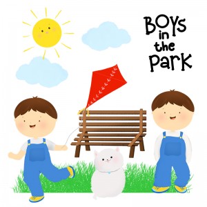 Boys in the Park Cliparts